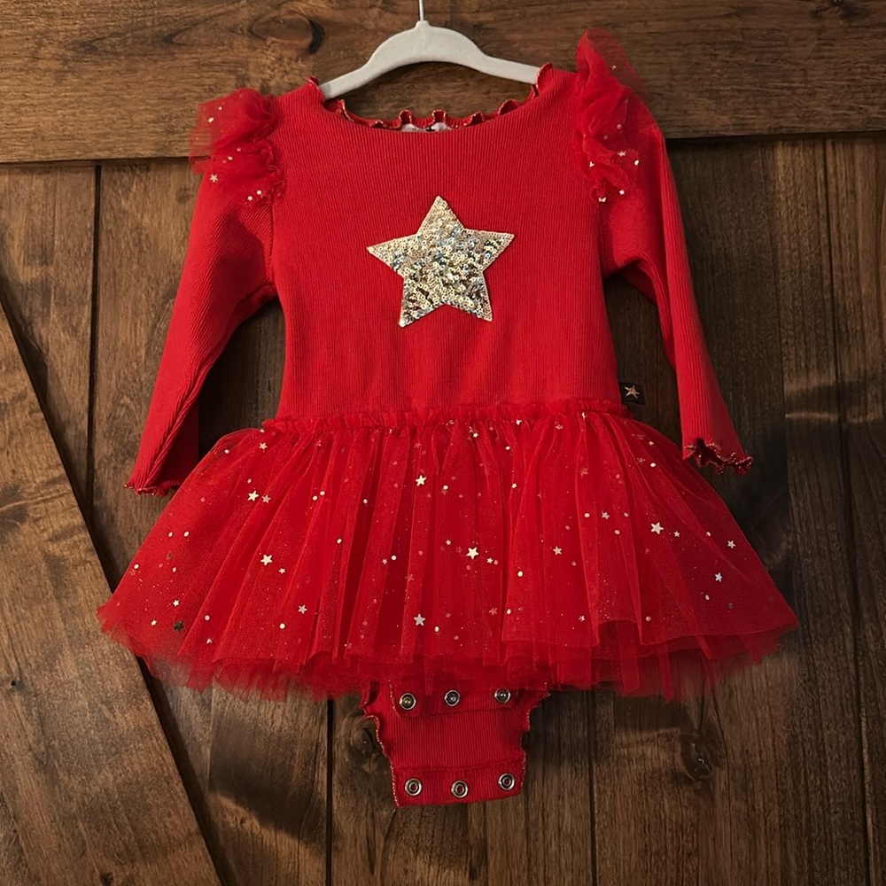 Petite Hailey Frill HD Onesie Tutu
Red / 12M